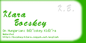 klara bocskey business card